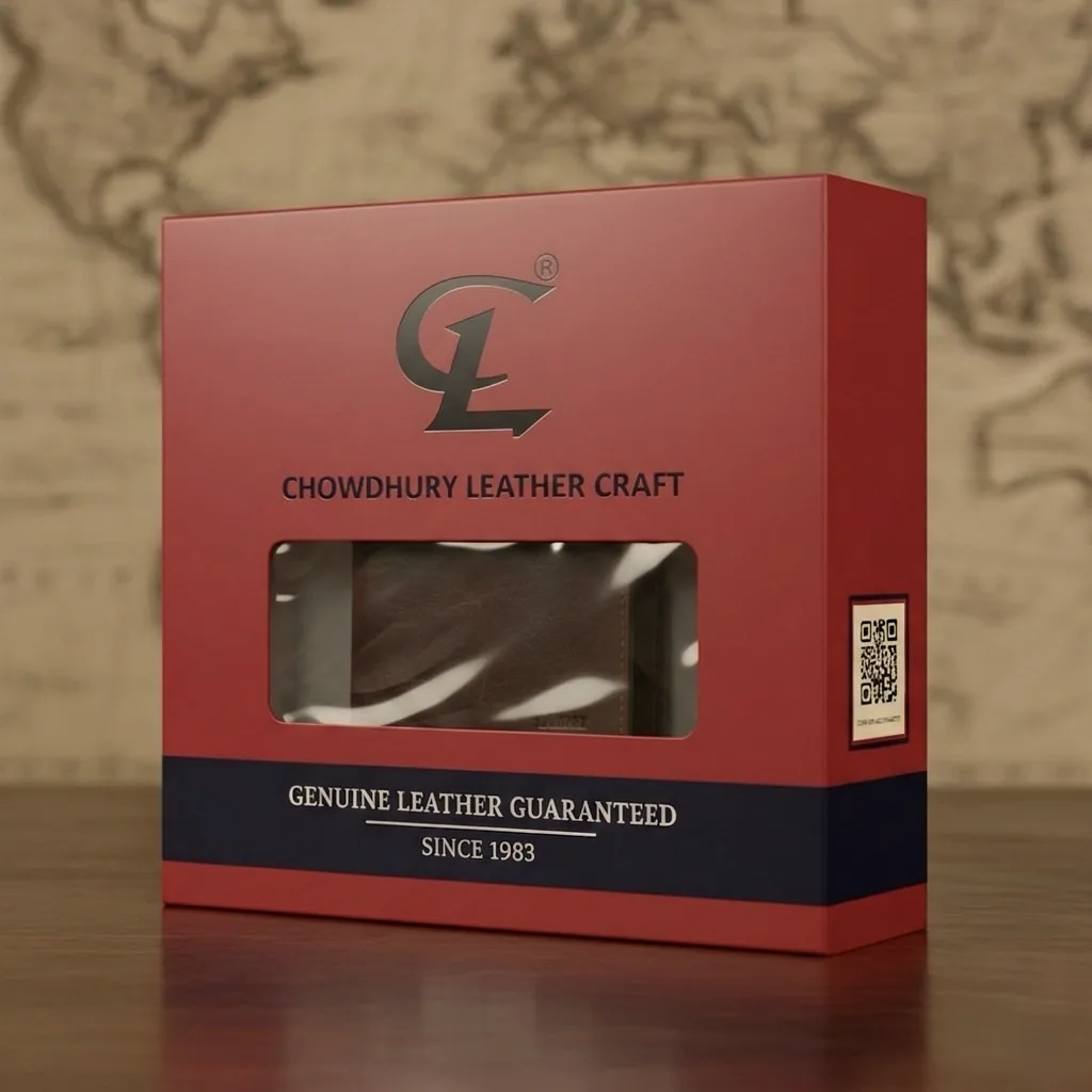 Chowdhury Leather Craft red box packaging
