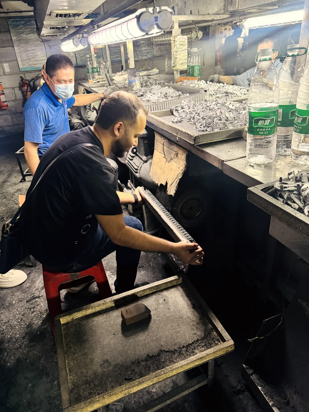 Tamim Chowdhury visiting a buckle factory